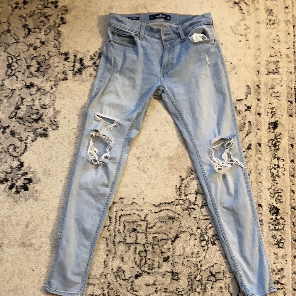 Holister light blue skinny jeans31x32